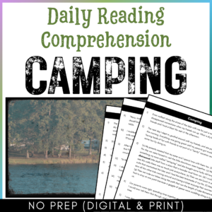 Camping: Reading Comprehension and SEL Short Story Lesson Assessment