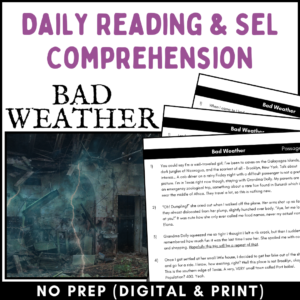 Bad Weather: Reading Comprehension and SEL Short Story Lesson Assessment