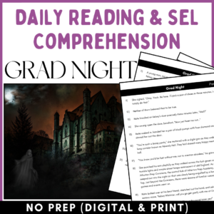 Grad Night: Reading Comprehension and SEL Short Story Lesson Assessment